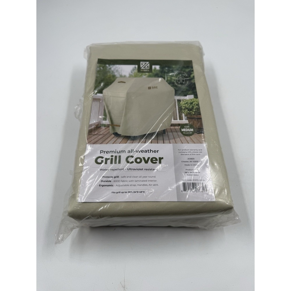 Zover Heavy Duty BBQ Grill Cover 58 Inch Waterproof Double Layered Fits Waber Ga